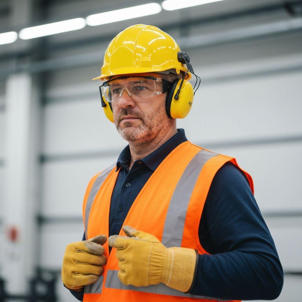 Profissional usando equipamento de proteção individual completo